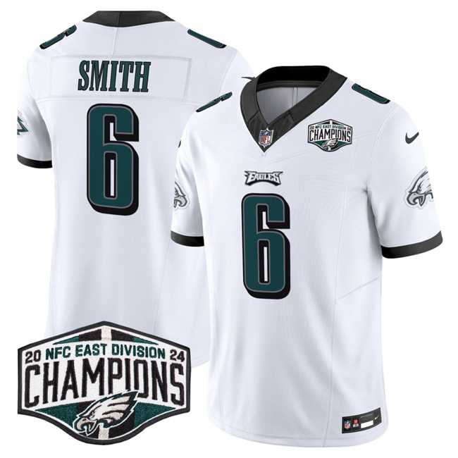 Men's Philadelphia Eagles #6 DeVonta Smith White 2024 NFC East Champions F.U.S.E. Vapor Untouchable Limited Stitched Jersey,We sell and wholesale Men's Philadelphia Eagles #6 DeVonta Smith White 2024 NFC East Champions F.U.S.E. Vapor Untouchable Limited Stitched Jersey on line form chian!